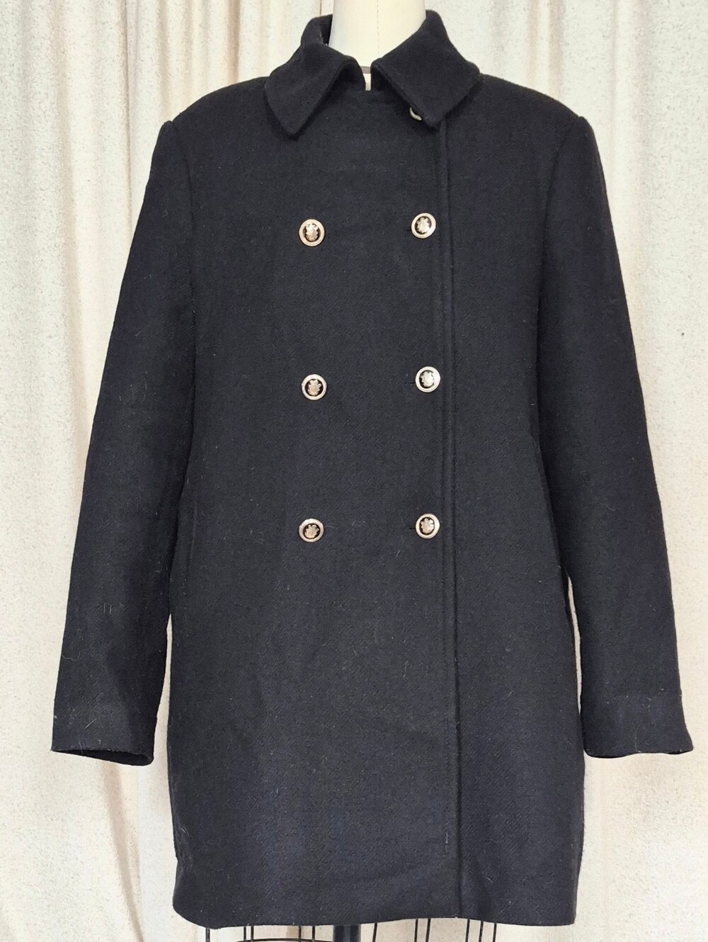 MNG Mango Black Classic Coat Women XL